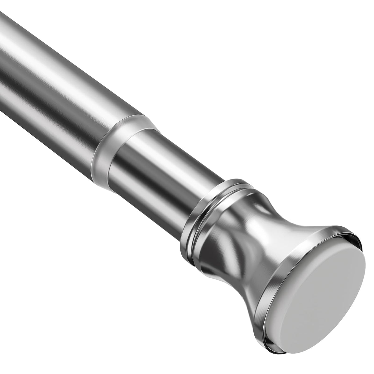 Amazer Spring Tension Shower Curtain Rod, 54-90 Inches Rust-Resistance Tension Curtain Rod Bathroom Rod, Adjustable Shower Curtain Rod No Drill, Nickel