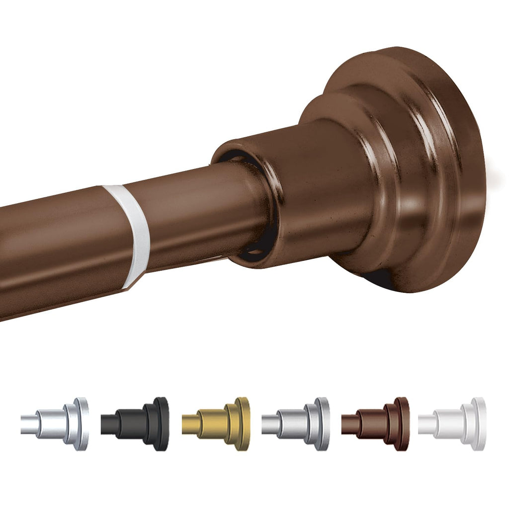 BLACK+DECKER Tension Shower Curtain Rod 42-72 Inch – Drill-Free Adjustable Curtain Rod, Rust-Resistant Stainless Steel Tension Curtain Rod for Shower, Bathroom, Window, Closet – 35 lb Capacity
