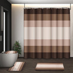 Bathroom Sets with Shower Curtain and Rugs, Set of 4, Checkered