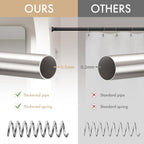 Amazer Spring Tension Shower Curtain Rod, 54-90 Inches Rust-Resistance Tension Curtain Rod Bathroom Rod, Adjustable Shower Curtain Rod No Drill, Nickel
