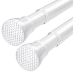 Black Tension Curtain Rod for Windows 28 to 48 Inch Spring Curtain Rods