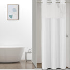 Colorful Star Sage Green No Hook Waffle Shower Curtain Set, 72 x 75 Inch