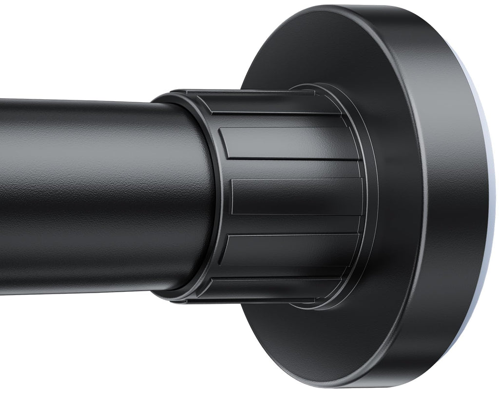 Ausemku Shower Curtain Rod 32-80 Inch Adjustable - Heavy Duty No drill Spring Tension Shower Rod, Non-Slip Rustproof Telescopic Rod for Bathroom, Black