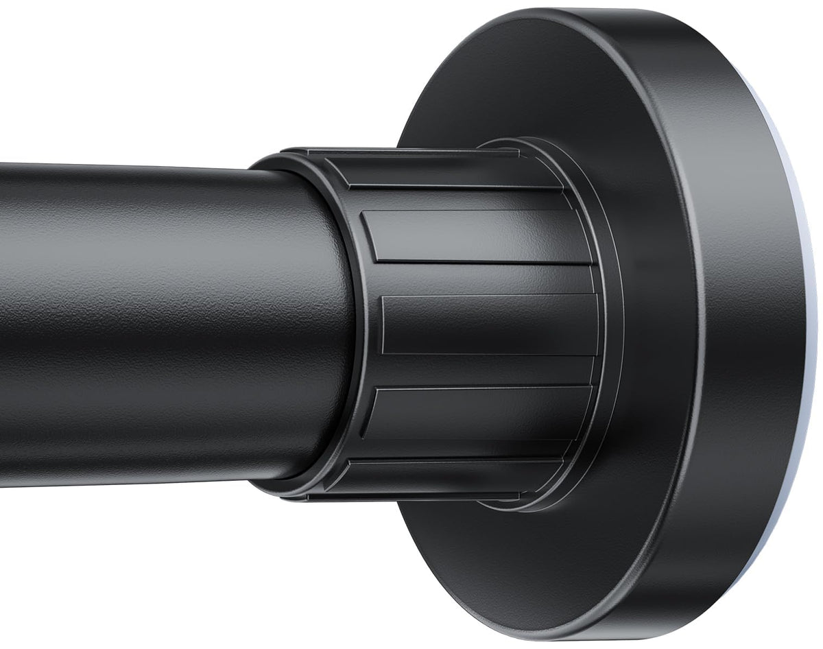 Ausemku Shower Curtain Rod 32-80 Inch Adjustable - Heavy Duty No drill Spring Tension Shower Rod, Non-Slip Rustproof Telescopic Rod for Bathroom, Black