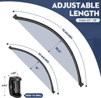 Black Curved Shower Curtain Rod 33-78 Inches Adjustable Splicing Design Need To Drill Shower Rods Curved Round Bowed Rust proof, Premium Stainless Steel Shower Curtain Rod for Bathroom, Bathtub, Stall