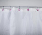 Shower Curtain Hooks Rings for Bathroom, 12PCS Valentines Day Heart Stainless Steel Rust Resistant Decorative Rhinestones Shower Curtain Rings Hangers for Shower Curtains, Clothing, etc.