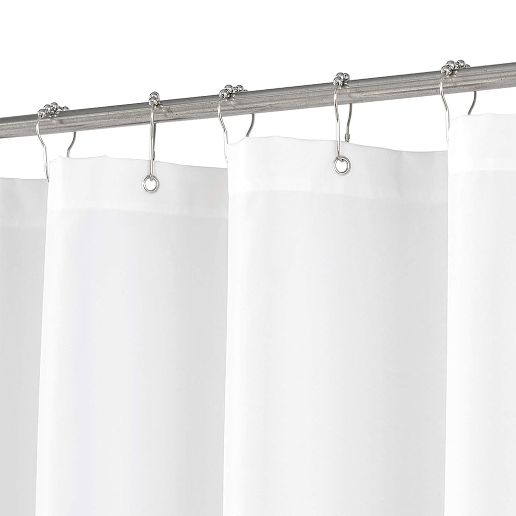 N&Y HOME Fabric Small Stall Shower Curtain Liner Extra Long 36x84, White