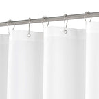 N&Y HOME Fabric Small Stall Shower Curtain Liner Extra Long 36x84, White