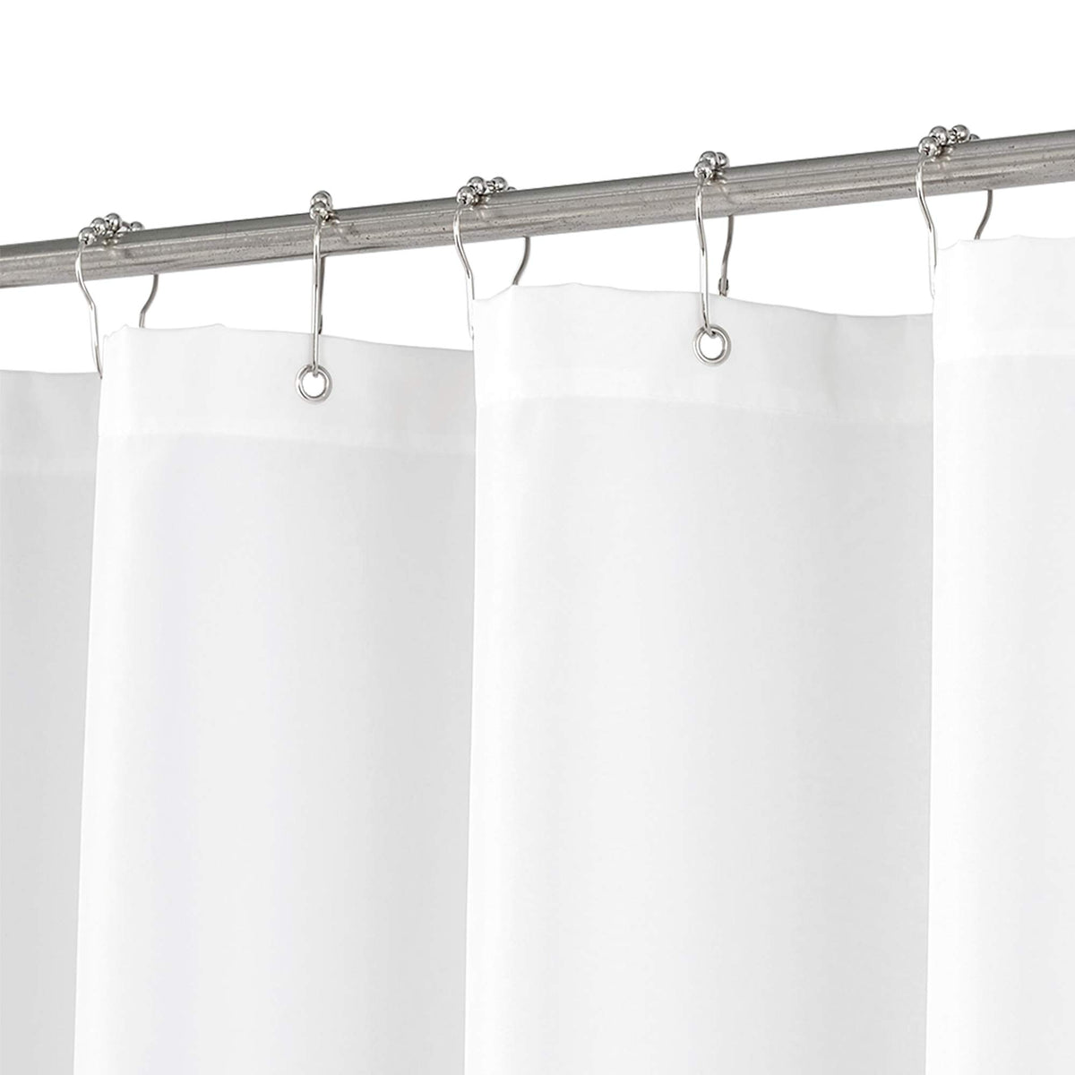 N&Y HOME Fabric Small Stall Shower Curtain Liner Extra Long 36x84, White