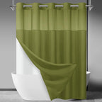 SORTTO Ringless Slub Shower Curtain with Snap in Liner, 71x74, Black