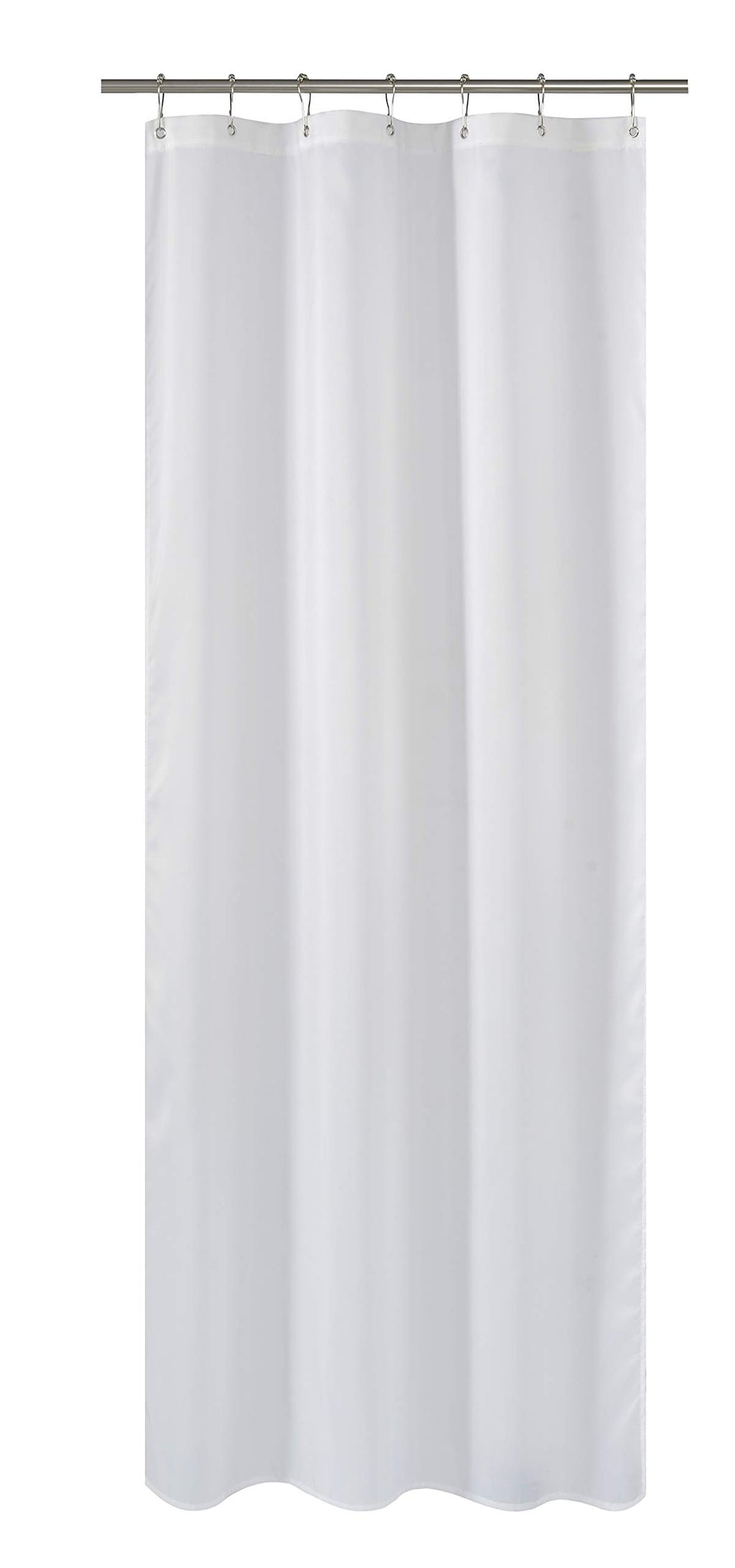 N&Y HOME Fabric Small Stall Shower Curtain Liner Extra Long 36x84, White