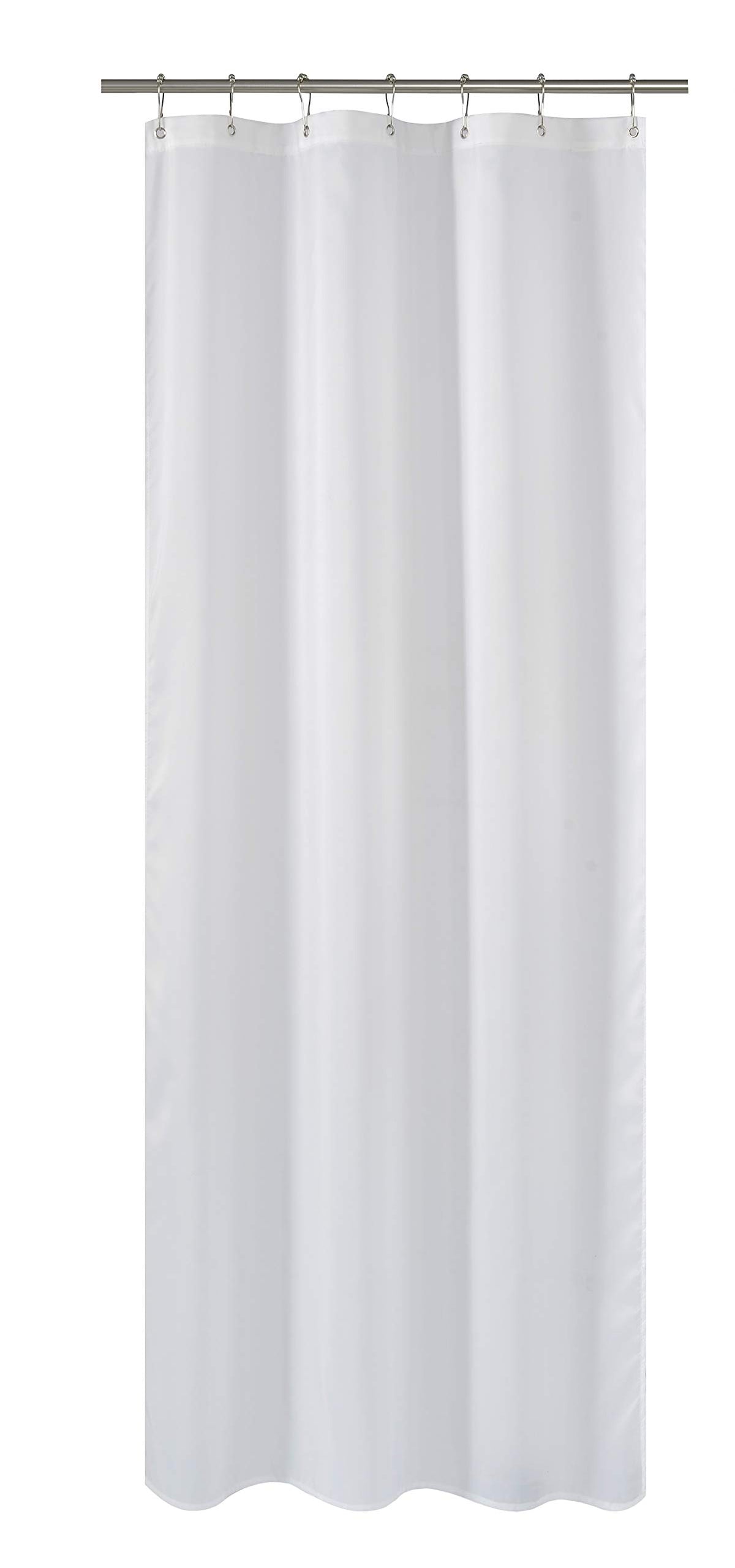 N&Y HOME Fabric Small Stall Shower Curtain Liner Extra Long 36x84, White