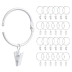 24 Pack 2 Inches Openable Curtain Rings with Clips