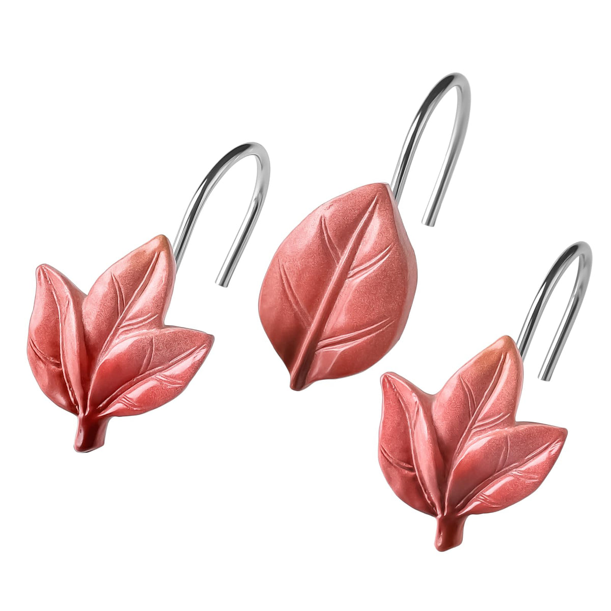 SageGreen Plant Leaf Shower Curtain Hooks,Eucalyptus Bathroom Decor,12PCS