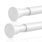 Shower Curtain Rod 2 Pack White 31-76 Inch Adjustable Tension Rod Spring Tension Curtain Rod No Drilling Shower Rod Bathroom Anti-Slip Rustproof Easy Install