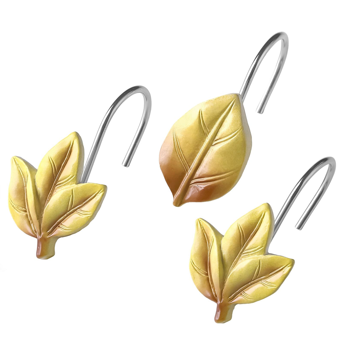 SageGreen Plant Leaf Shower Curtain Hooks,Eucalyptus Bathroom Decor,12PCS