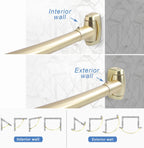 TOPROD Curved Shower Curtain Rod 48-72 Inches Adjustable Round Shower Rods