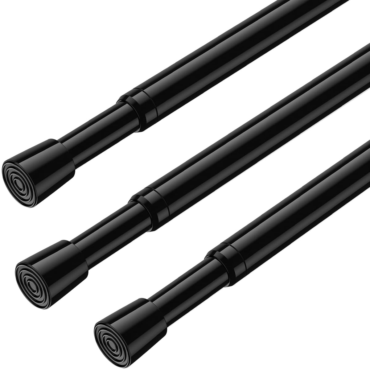 AIZESI 2Pcs Spring Tension Curtain Rods, Adjustable 26-39 Inch, White