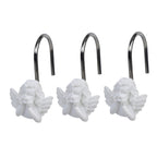 Twofish Home Golden Angel Shower Curtain Hooks Anti Rust Shower Curtain Hooks Decorative Resin Golden Angel Shower Curtain Rings Set of 12