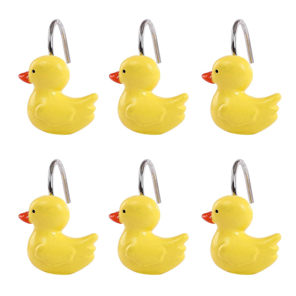 Twofish Home Golden Angel Shower Curtain Hooks Anti Rust Shower Curtain Hooks Decorative Resin Golden Angel Shower Curtain Rings Set of 12