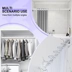 White Short Shower Curtain Rod 18-32 Inch, Non-Slip, Stainless Steel