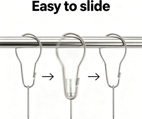 300 Pieces Shower Curtain Hooks, Metal Shower Curtain Hanging Rings Reusable Bathroom Shower Hangers for Shower Rods Curtains Bedroom Kitchen