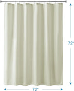 Amazer Ivory Shower Curtain Liner, Ivory Fabric Shower Liner, 2-in-1 Bathroom Shower Curtain and Liner, 12 Grommet Holes, Water Proof, Machine Washable, Hotel Quality, 72 x 72 Inches