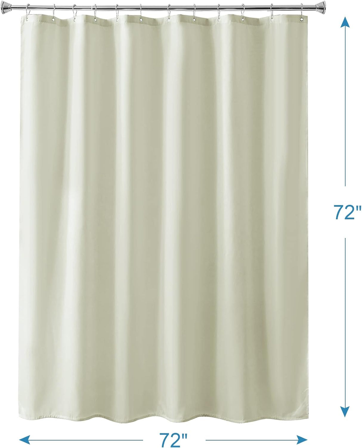 Amazer Ivory Shower Curtain Liner, Ivory Fabric Shower Liner, 2-in-1 Bathroom Shower Curtain and Liner, 12 Grommet Holes, Water Proof, Machine Washable, Hotel Quality, 72 x 72 Inches