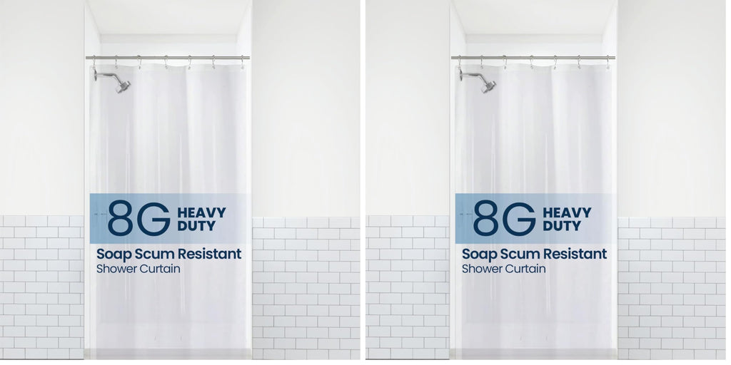 LiBa Shower Curtain PEVA 8G, 72x72 Inch Frosted 2-Pack