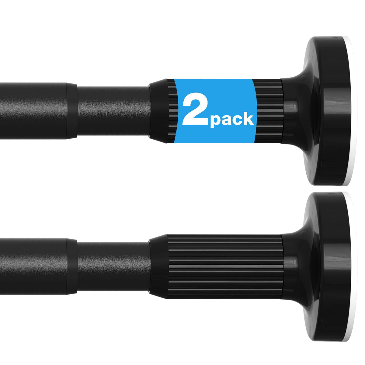 AIZESI 2 Pack Adjustable Shower Curtain Rods, Fits 32"-90" Black