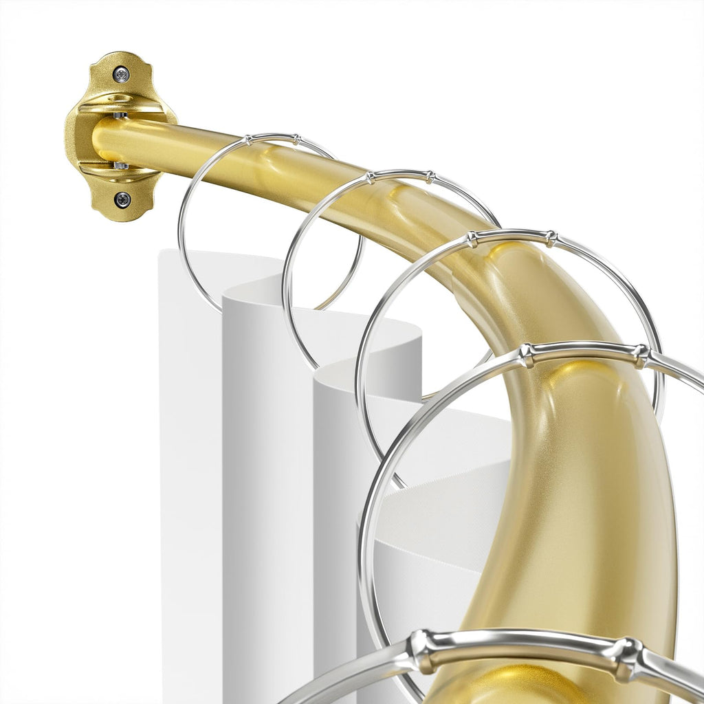 Mcrbeay Curved Shower Curtain Rod, Stainless Steel, Adjustable 40-72 inch