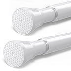 Black Tension Curtain Rod for Windows 28 to 48 Inch Spring Curtain Rods