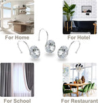 12PCS Shower Curtain Hooks Rings for Bathroom, Stainless Steel Metal Crystal Rhinestones Bling Rust Proof Shower Curtain Rings Hangers for Shower Curtain Decorative, Round Heavy Duty Hooks (Clear)