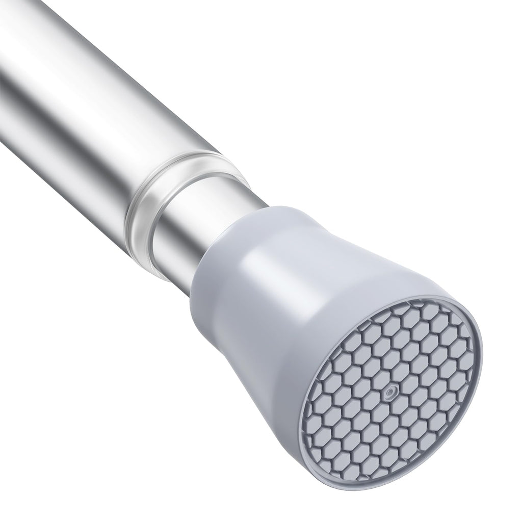 AIZESI Shower Curtain Rod 43 to 73 Inch Spring Tension Rods No Drill, White