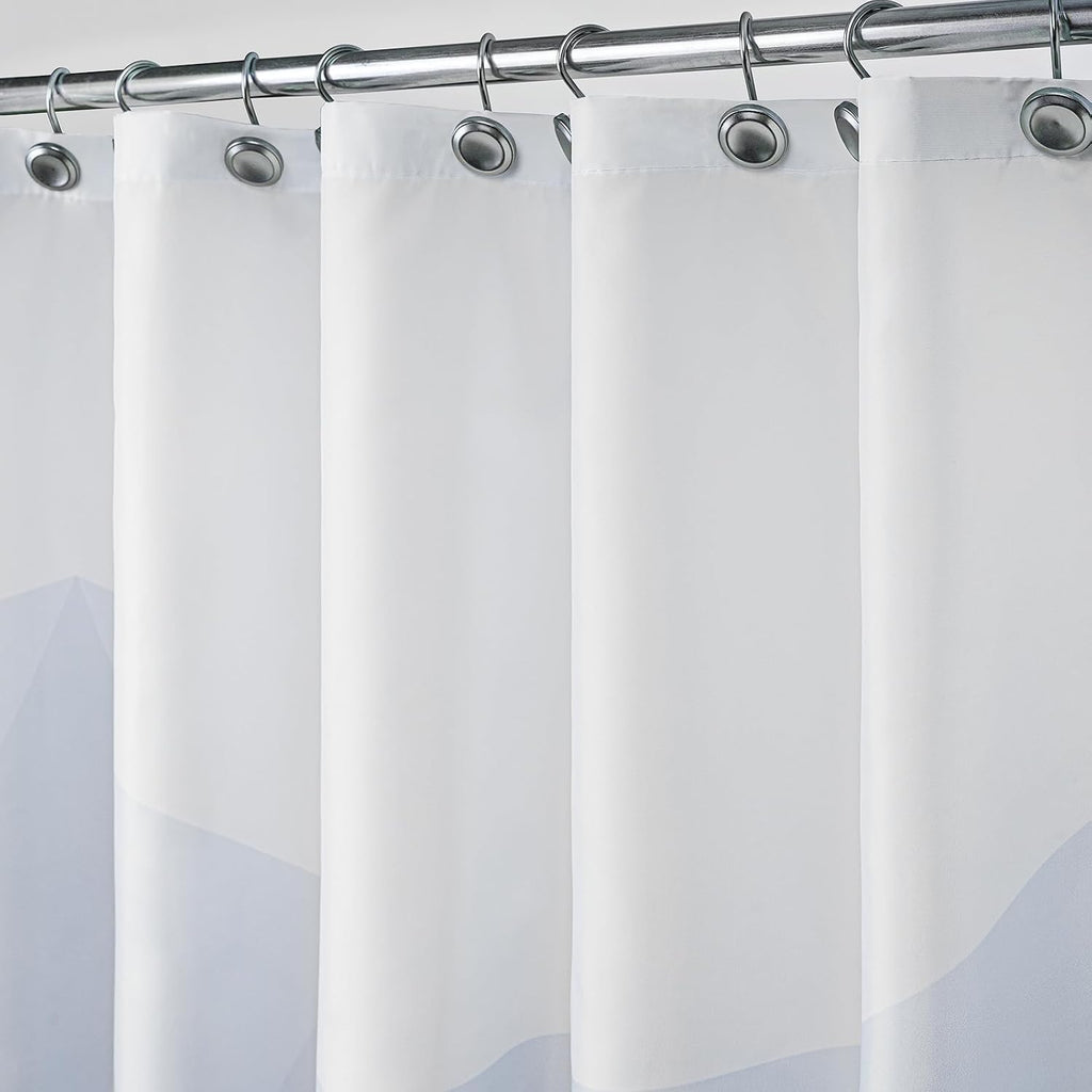 Sunlit Designer Popular Shower Curtain, Ombre Blue Fabric Contemporary Shower Curtains for Bathroom Décor