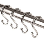 Metal Shower Curtain Hooks，Set of 12 Rings，Rust Resistant S Shaped Hooks Hangers for Shower Curtains, Kitchen Utensils, Clothing, Towels, etc. (Gold)