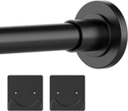 Thestoa Shower Curtain Rod Adjustable 30-80" with Holder, Anti-Rust Shower Rod & Spring Tension Shower Rod No Drill, Black Shower Curtain Rod for Bathroom Tension Rod