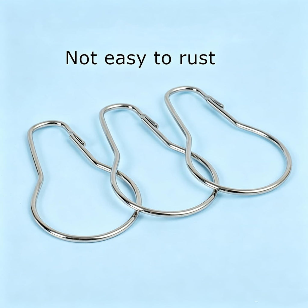 300 Pieces Shower Curtain Hooks, Metal Shower Curtain Hanging Rings Reusable Bathroom Shower Hangers for Shower Rods Curtains Bedroom Kitchen