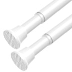 AIZESI 2 Pack Tension Curtain Rod 23-46 Inch Tension Rods No Drill, Black