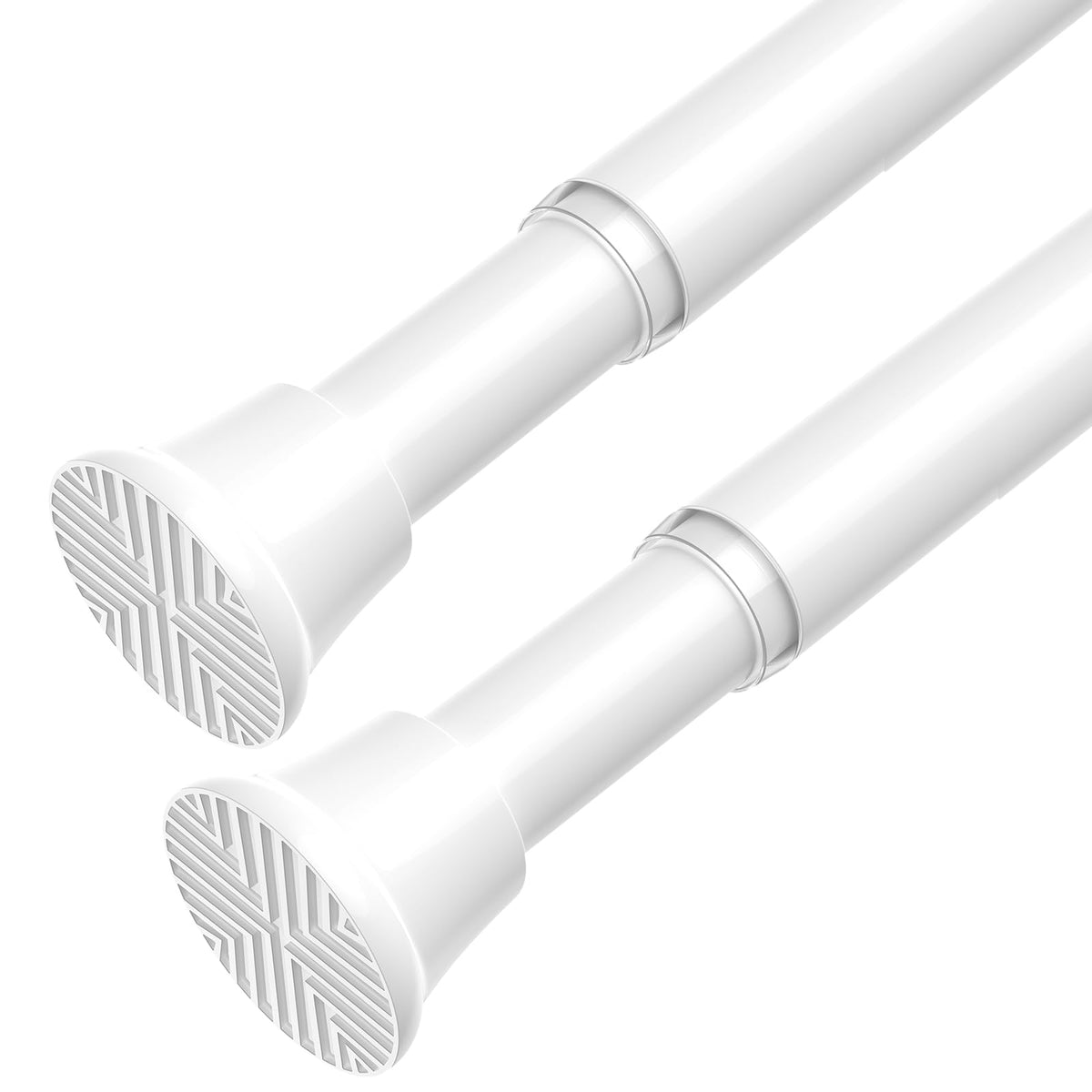AIZESI 2 Pack Tension Curtain Rod 23-46 Inch Tension Rods No Drill, Black