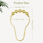 Gold Shower Curtain Hooks, Amazer Shower Curtain Rings Hooks, 12 Pcs Stainless Steel Shower Hooks for Shower Curtain, Rust Proof Shower Curtain Hooks, Shower Hooks for Curtain Bathroom
