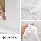 River Dream Cotton Blend Fabric Shower Curtain Set with Liner, White, 54x80