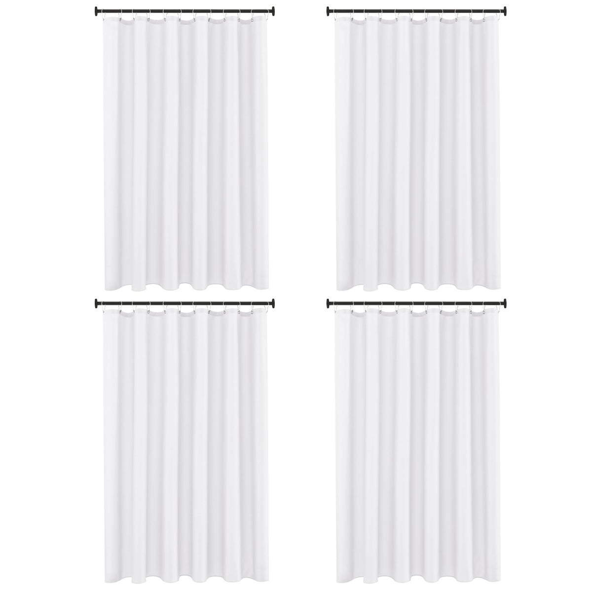 Fabric Shower Curtain Liner 60x72 Inch-White Standard Size Shower Liners