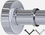 Black Tension Shower Curtain Rod – Adjustable 18-79 Inches, Fits 20-78 Inch Spaces (Ideal for 72" Wide Bathrooms), No Drill Rust Resistant Spring Rod for Bathroom