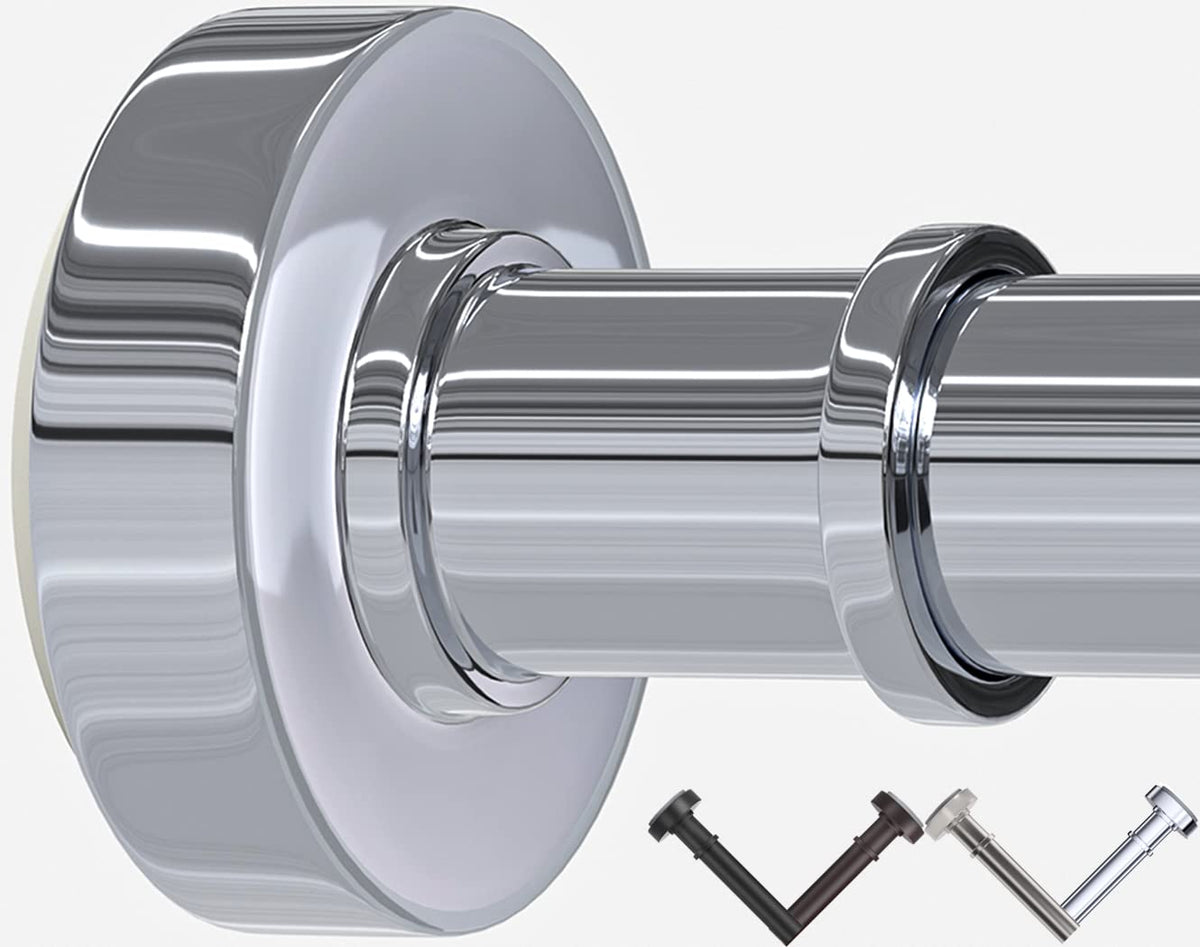 Black Tension Shower Curtain Rod – Adjustable 18-79 Inches, Fits 20-78 Inch Spaces (Ideal for 72" Wide Bathrooms), No Drill Rust Resistant Spring Rod for Bathroom