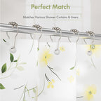Amazer Decorative Shower Curtain Hooks, Shower Curtain Hooks Rust Proof Stainless Steel Shower Curtain Hooks, Shower Hooks for Shower Curtain Bathroom 12PCS, Matte Nickel