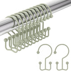 Amazer Shower Curtain Hooks Rings, Rust-Resistant Stainless Steel Double Shower Curtain Hooks, Shower Hooks for Shower Curtain and Liner Bathroom, Set of 12, Chrome