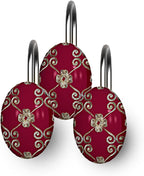 Zahari Home Rose Vine Shower Hooks Set - Curtain Rings with Unique Design - 12 Resin Hooks for Customizing Your Shower Space