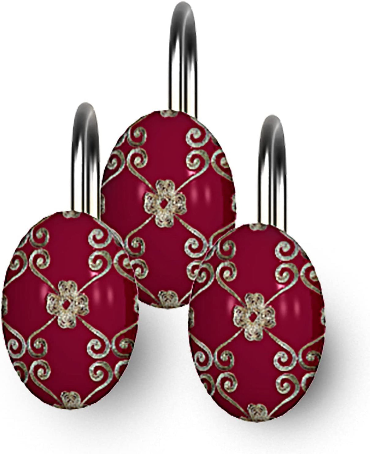 Zahari Home Rose Vine Shower Hooks Set - Curtain Rings with Unique Design - 12 Resin Hooks for Customizing Your Shower Space