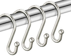 Gold Shower Curtain Rings Hooks, Set of 12 CHICTIE Decorative Shower Curtain Hooks, Premium Metal Rust Resistant S Shaped Hooks Hangers for Bathroom Curtains,Clothing, Towels, etc